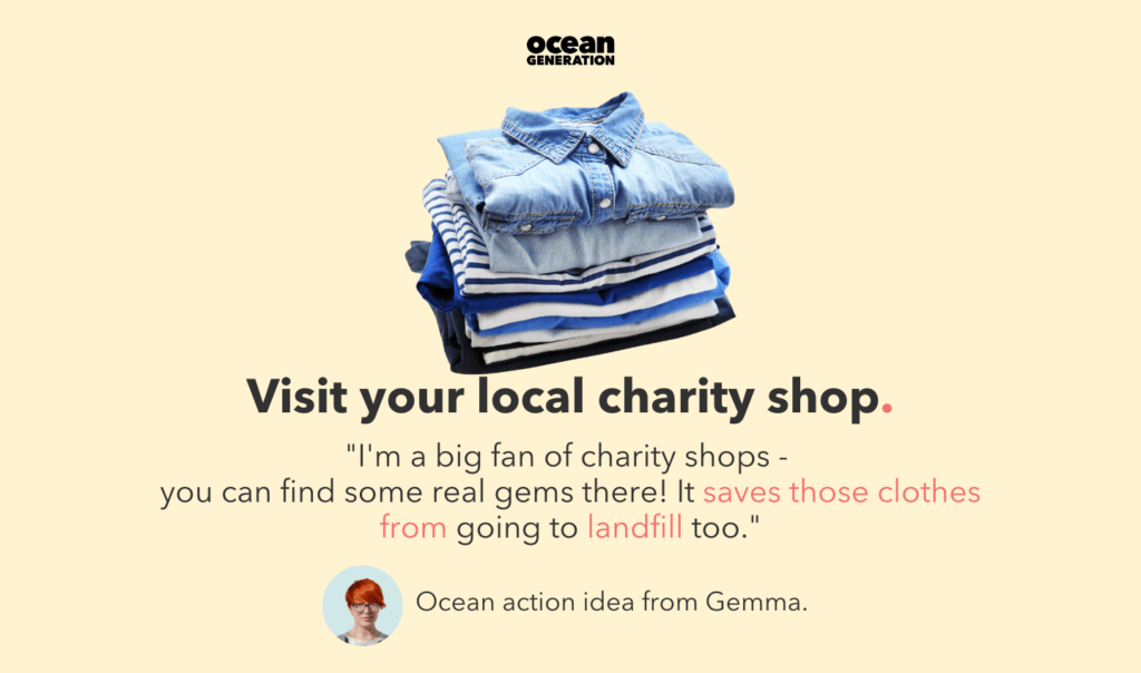 Sustainable living tip: Shop second hand and rethink your relationship with fast fashion.