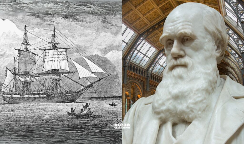 Charles Darwin and the HMS Beagle, posted by Ocean Generation