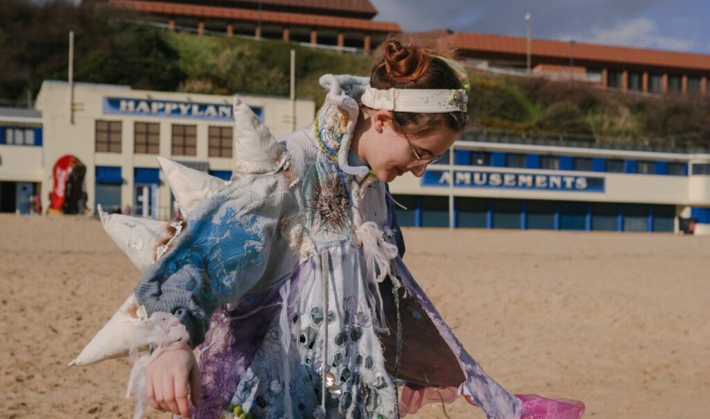 Mermaid creature
costume from
pollution to raise
awareness
about pollution
in our Ocean. Shared by Ocean Generation charity.