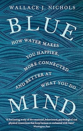 Cover of "Blue Mind" by Wallace J. Nichols – a book about the mental health benefits of being near water.