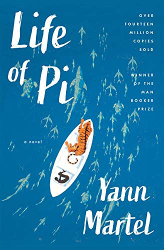 Cover of "Life of Pi" – a fiction novel about survival at sea and Ocean reverence.